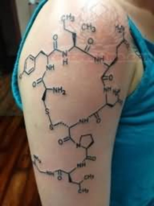 Half Sleeve Molecule Tattoo